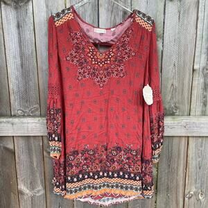 Altar'd State Dress Mini Boho Orange Baby Doll Cottagecore Earthy Small NWT